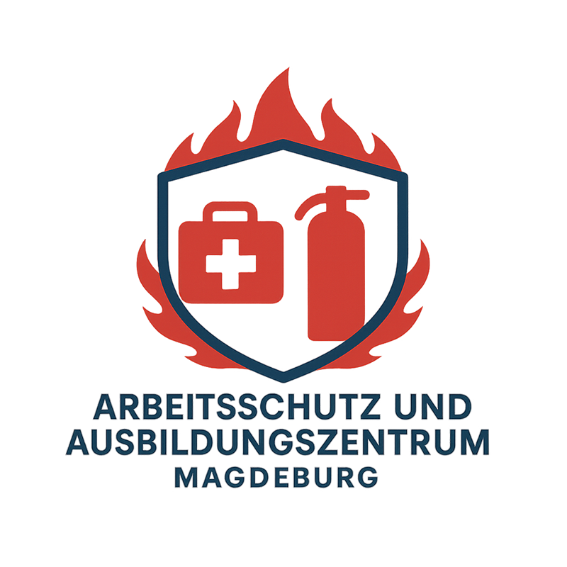 Arbeitsschutz- und Ausbildungszentrum Magdeburg - Arbeitssicherheit- und Ausbildung Magdeburg Lars Werner - Brandschutz Logo mit Schriftzug